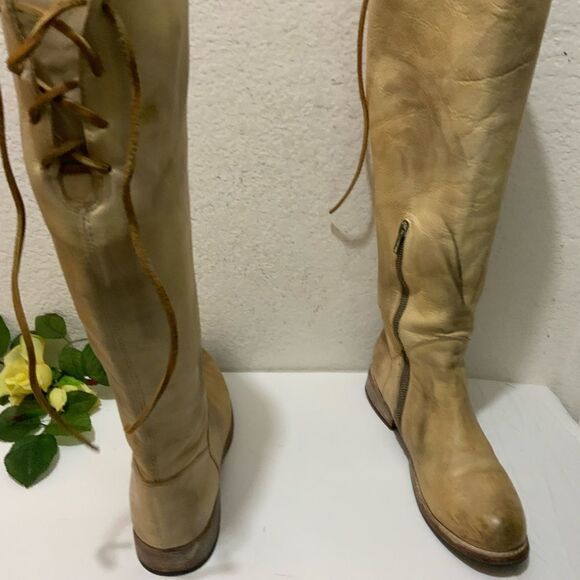 Bed Stu Womens Manchester Distressed Leather Tan Rustic boots sz 9 - Picture 9 of 16